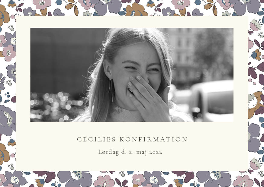 Pige - Cecilie Konfirmationsinvitation